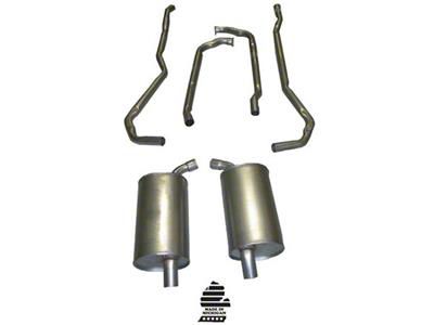 CA Manifold-Back Exhaust System with Separate Secondary Pipe and Mufflers (1973 350 V8 Corvette C3 w/ Automatic Transmission)