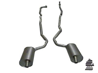 CA Manifold-Back Exhaust System with Welded Pipe and Mufflers (1973 350 V8 Corvette C3 w/ Automatic Transmission)