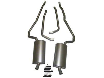 CA Manifold-Back Exhaust System with Welded Pipe and Mufflers (1973 350 V8 Corvette C3 w/ Automatic Transmission)