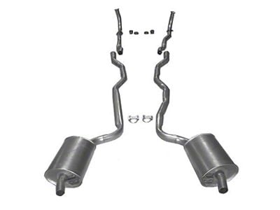 CA Manifold-Back Exhaust System with Welded Secondary Pipe and Muffler (1963 Corvette C2 w/ Automatic Transmission or Low Horsepower)