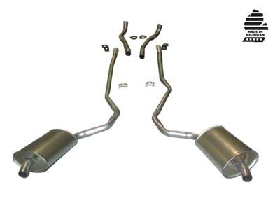 CA Manifold-Back Exhaust System with Welded Secondary Pipe and Mufflers (1968 427 V8 Corvette C3 w/ Manual Transmission)