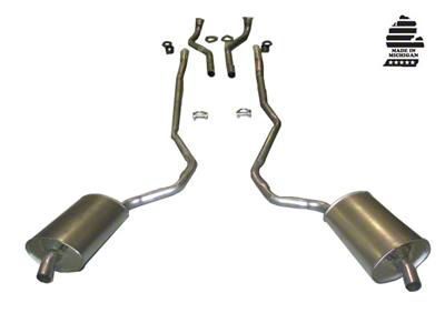 CA Manifold-Back Exhaust System with Welded Secondary Pipe and Mufflers (1969 427 V8 Corvette C3 w/ Manual Transmission)