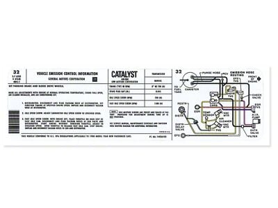 CA Manual 350 L48 Emission Decal (1980 Corvette C3)