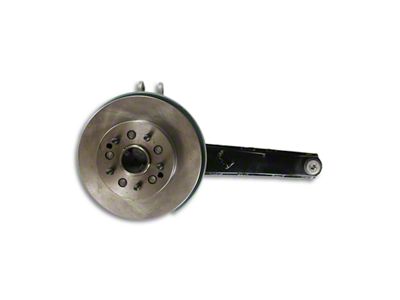 CA 1965-1975 Corvette New Trailing Arm Assemblies with Bearings and Rotors - Driver Side/RH - Silver Backing Plates