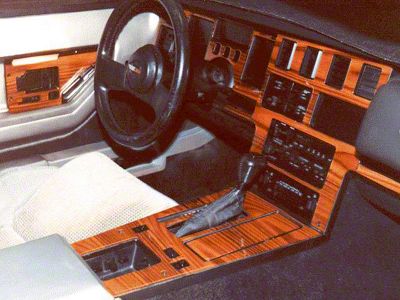 CA No-Mar Faux Wood Center Dash and Console Overlay Kit; Rosewood (86-88 Corvette C4 w/ 4-Speed Transmission)