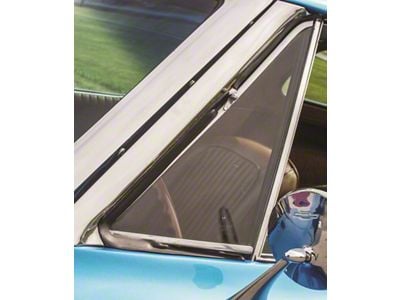 CA Non-Date Coded Vent Window Glass; Soft Ray Green Tint; Driver Side (63-67 Corvette C2 Convertible)