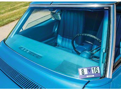 CA Non-Date Coded Windshield; Soft Ray Green Tint with Shade Band (68-72 Corvette C3)