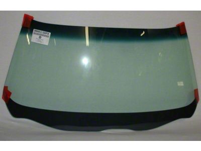 CA Non-Date Coded Windshield; Soft Ray Green Tint with Shade Band (73-77 Corvette C3)