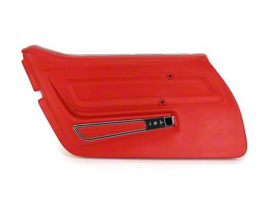 CA NQP Standard Door Panel; Red; Driver Side (70-72 Corvette C3)