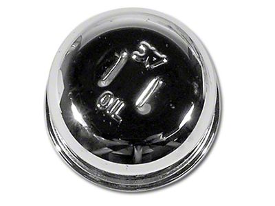 CA 1962 Corvette Oil Cap. Vented with Hydraulic Lifter-Chrome