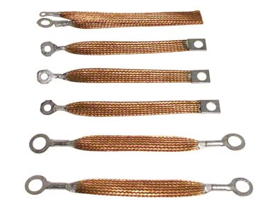 CA 1962 Corvette Radio Ground Straps. 8 Piece Set