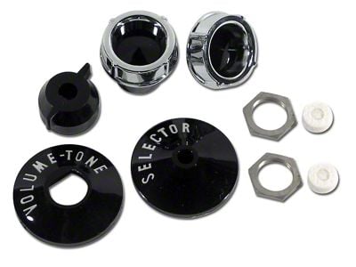 CA 1958 Corvette Radio Knob and Backplate Set