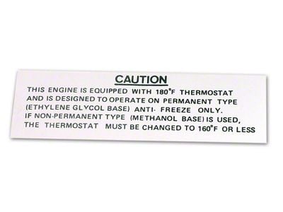 CA Rear of Expansion Tank Caution Decal (1963 Corvette C2)