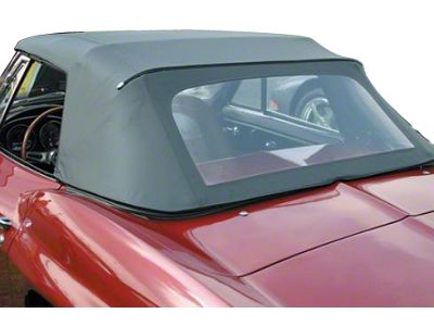 CA Replacement Convertible Top and Install Kit; Black; Black Inner Panel (63-67 Corvette C2 Convertible)