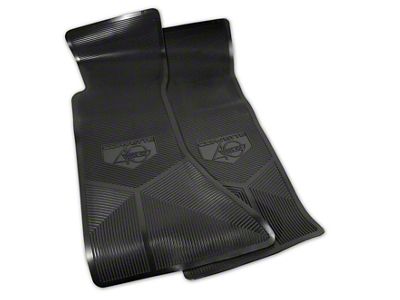 CA Rubber Floor Mats with 40th Anniversary Logo; Black (1993 Corvette C4)