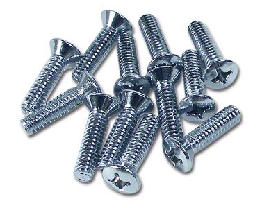 CA Seat Side Chrome Screws; 12-Piece (63-67 Corvette C2)