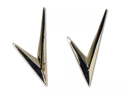 CA Side Script V Emblems; Gold (1955 Corvette C1)