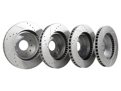 CA Slotted and Drilled Rotors; Front and Rear (65-66 Corvette C2 w/ 4-Wheel Disc Brakes; 67-82 Corvette C2 & C3)