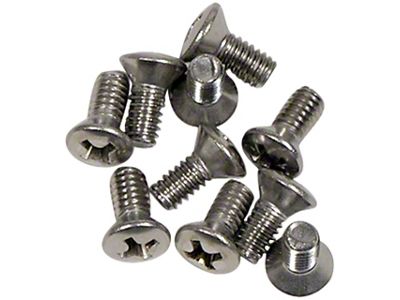 CA Soft Top Header Weatherstrip Retainer Screws; 10-Pieces (56-62 Corvette C1)