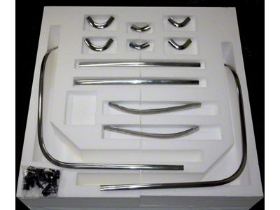 CA Split Window Molding and Hardware Kit; Chrome (1963 Corvette C2 Coupe)