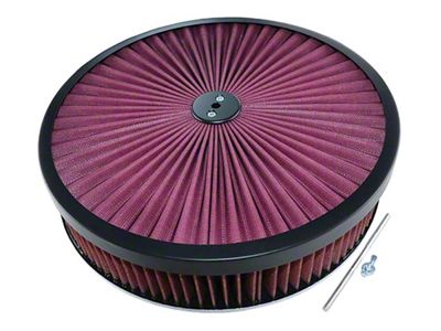 CA 1965-1972 Corvette Super Flow Air Cleaner Assembly - 14x3 Red with Black Edge