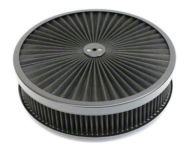 CA 1968-1982 Corvette Super Flow Air Cleaner Assembly - 14x4 Black with Black Edge