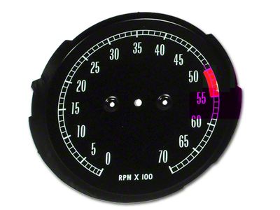 CA Tachometer Face; 5300 RPM Redline (65-67 Corvette C2)