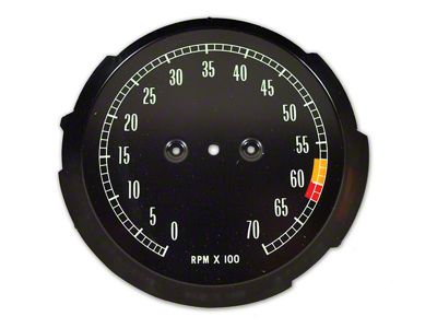 CA Tachometer Face; 6000 RPM Redline (65-67 Corvette C2)