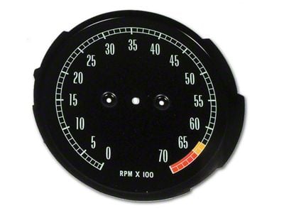 CA Tachometer Face; 6500 RPM Redline (65-67 Corvette C2)