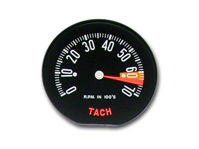 CA 1959 Corvette Tachometer Face Hi RPM