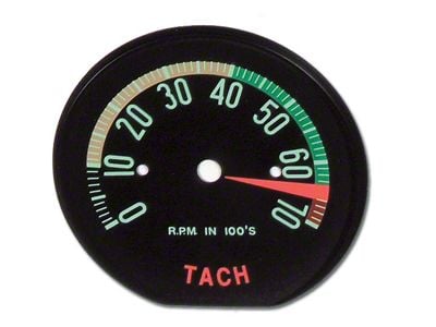 CA 1961-1962 Corvette Tachometer Face Hi RPM