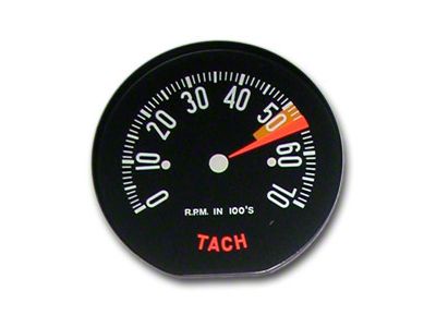 CA 1959 Corvette Tachometer Face Low RPM