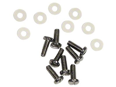 CA Tail Light Lens Screws and Plastic Washers; 16-Pieces (58-60 Corvette C1)