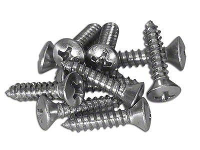 CA Upper and Lower Console Molding Screws; 10-Pieces (58-62 Corvette C1)