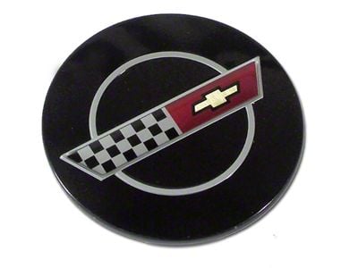 CA Wheel Center Cap with Logo; Black (84-85 Corvette C4)