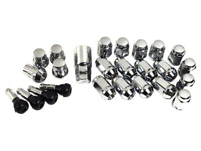 CA Wheel Lug Nuts, Locks and Valve Stems Kit; Chrome (84-96 Corvette C4)