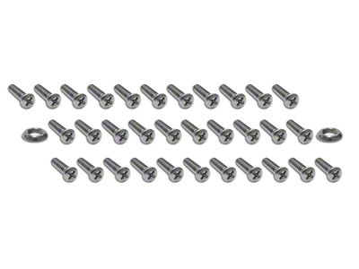 CA Window Trim Screws; Rear; 34-Pieces (1963 Corvette C2 Coupe)