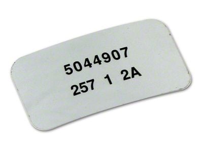 CA 1979-1982 Corvette Windshield Wiper Motor Label