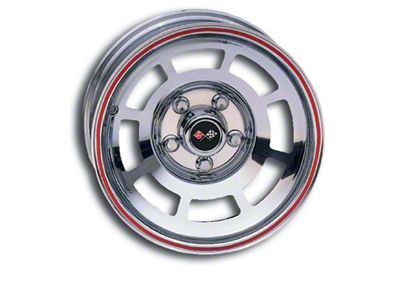 CA YJ8 Polished with Red Stripe 4-Wheel Kit; 15x8 (1978 Corvette C3)