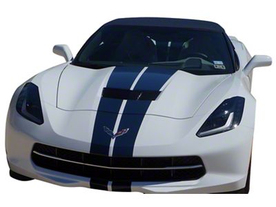 CA Front to Back Dual Stripes; Black (63-96 Corvette C2, C3 & C4)