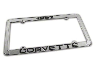 CA 1967 Corvette License Plate Frame; Chrome (Universal; Some Adaptation May Be Required)