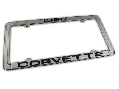 CA 1968 Corvette License Plate Frame; Chrome (Universal; Some Adaptation May Be Required)