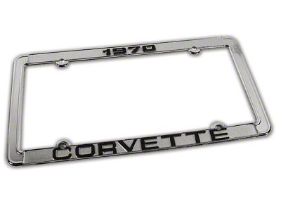 CA 1970 Corvette License Plate Frame; Chrome (Universal; Some Adaptation May Be Required)