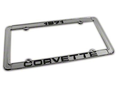 CA 1971 Corvette License Plate Frame; Chrome (Universal; Some Adaptation May Be Required)