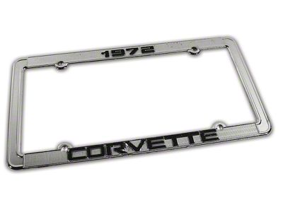 CA 1972 Corvette License Plate Frame; Chrome (Universal; Some Adaptation May Be Required)