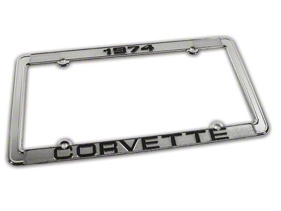 CA 1974 Corvette License Plate Frame; Chrome (Universal; Some Adaptation May Be Required)