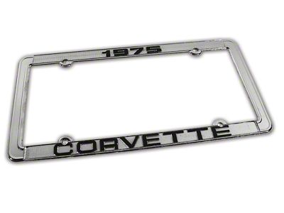 CA 1975 Corvette License Plate Frame; Chrome (Universal; Some Adaptation May Be Required)