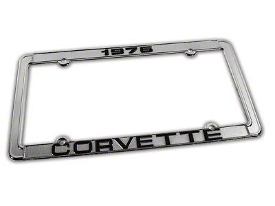 CA 1976 Corvette License Plate Frame; Chrome (Universal; Some Adaptation May Be Required)