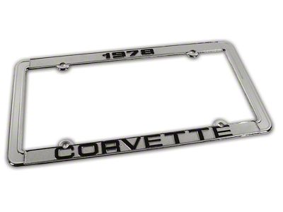 CA 1978 Corvette License Plate Frame; Chrome (Universal; Some Adaptation May Be Required)