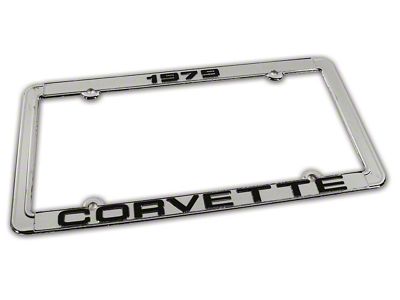 CA 1979 Corvette License Plate Frame; Chrome (Universal; Some Adaptation May Be Required)